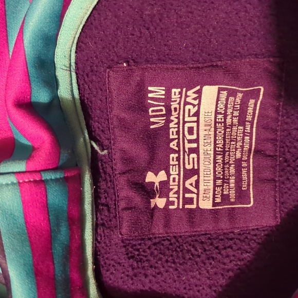 Under Armour UA Storm1 Fleece Purple Hoodie Sweatshirt Size M Used Excellent - Picture 3 of 4